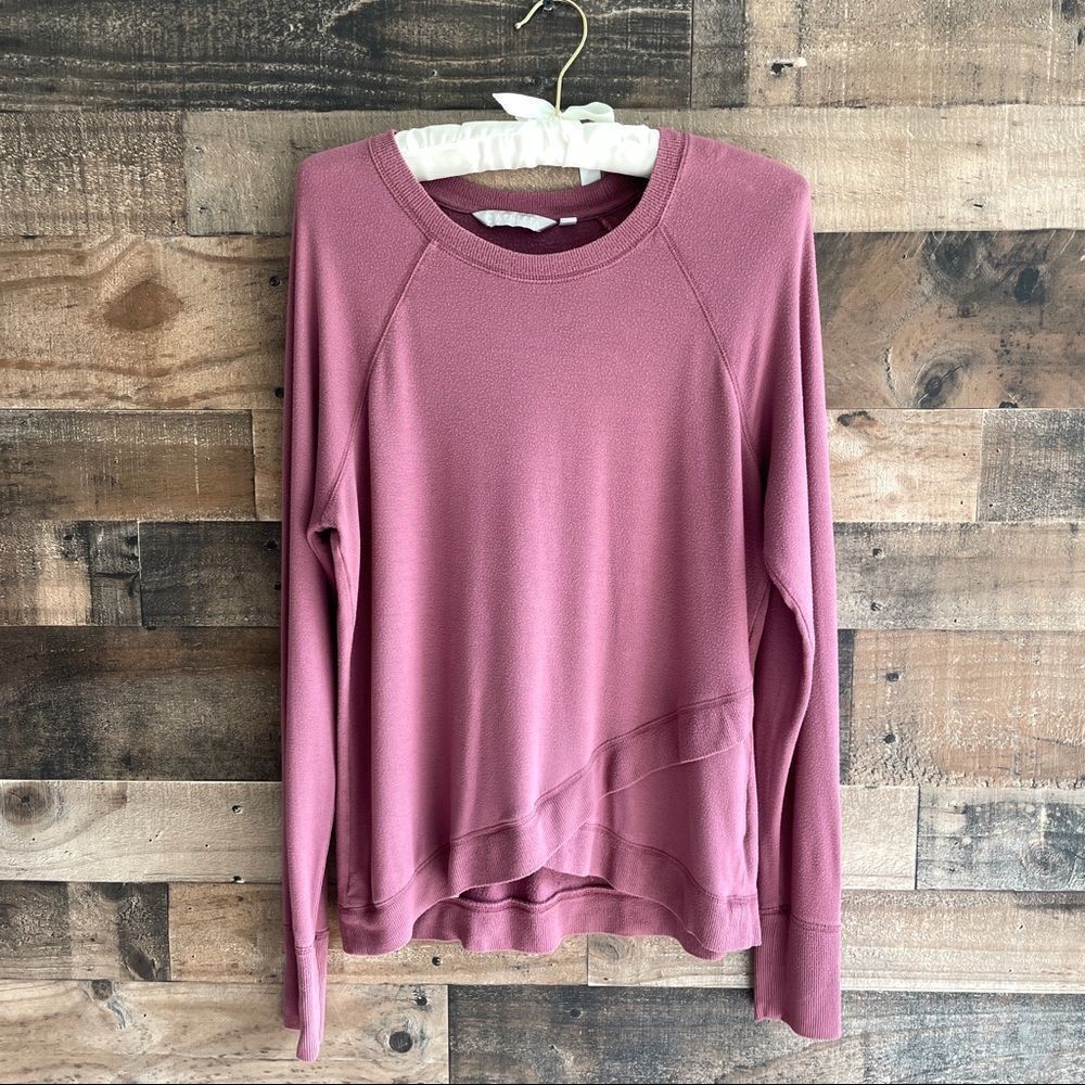 Athleta Women’s Criss Cross Sweatshirt In Crushed Berry Size Small - Picture 2 of 9